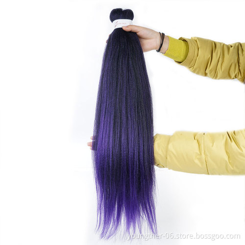 Ombre Easy Braids Synthetic Crochet Pre Stretched Easy Braiding Hair Extensions For Black Women